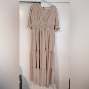 Tan floor length tiered dress